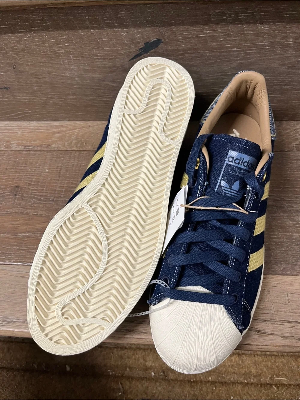 Adidas Originals Superstar 82 Sneakers Blue Denim Men's Size 8us JH5577